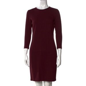 Vince Burgundy Stretch Knit Sheath Dress M Minimalist Classic Work Chic Timeless